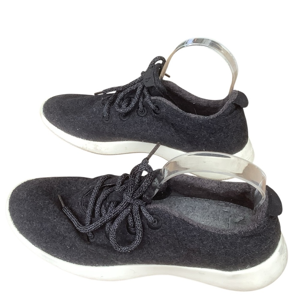 Allbirds Wool Runners Black Lace-Up Sneakers Size 9 M Lightweight Comfort - Picture 5 of 9